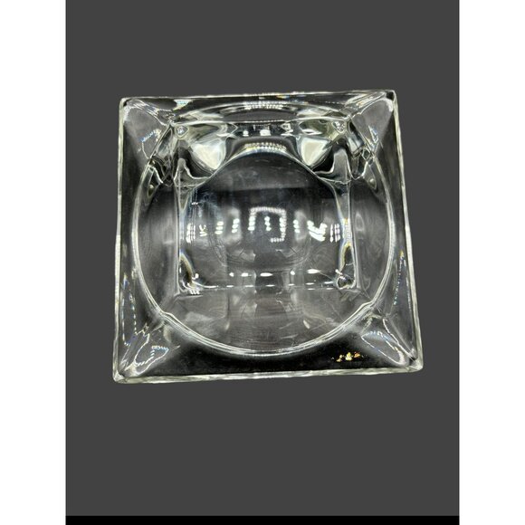 Vintage MCM Square Heavy Crystal Glass Covered Candy Dish Mid Century 6x6x4 - Picture 7 of 16